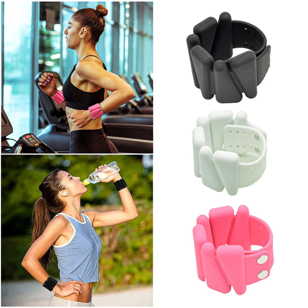 Bluelans 1 Pair 1800g Ankle Weights Wearable Waterproof Solid Color Silicone Wrist Strap Weight Bracelet for Workout Yoga