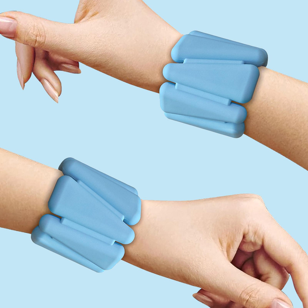 Bluelans 1 Pair 1800g Ankle Weights Wearable Waterproof Solid Color Silicone Wrist Strap Weight Bracelet for Workout Yoga