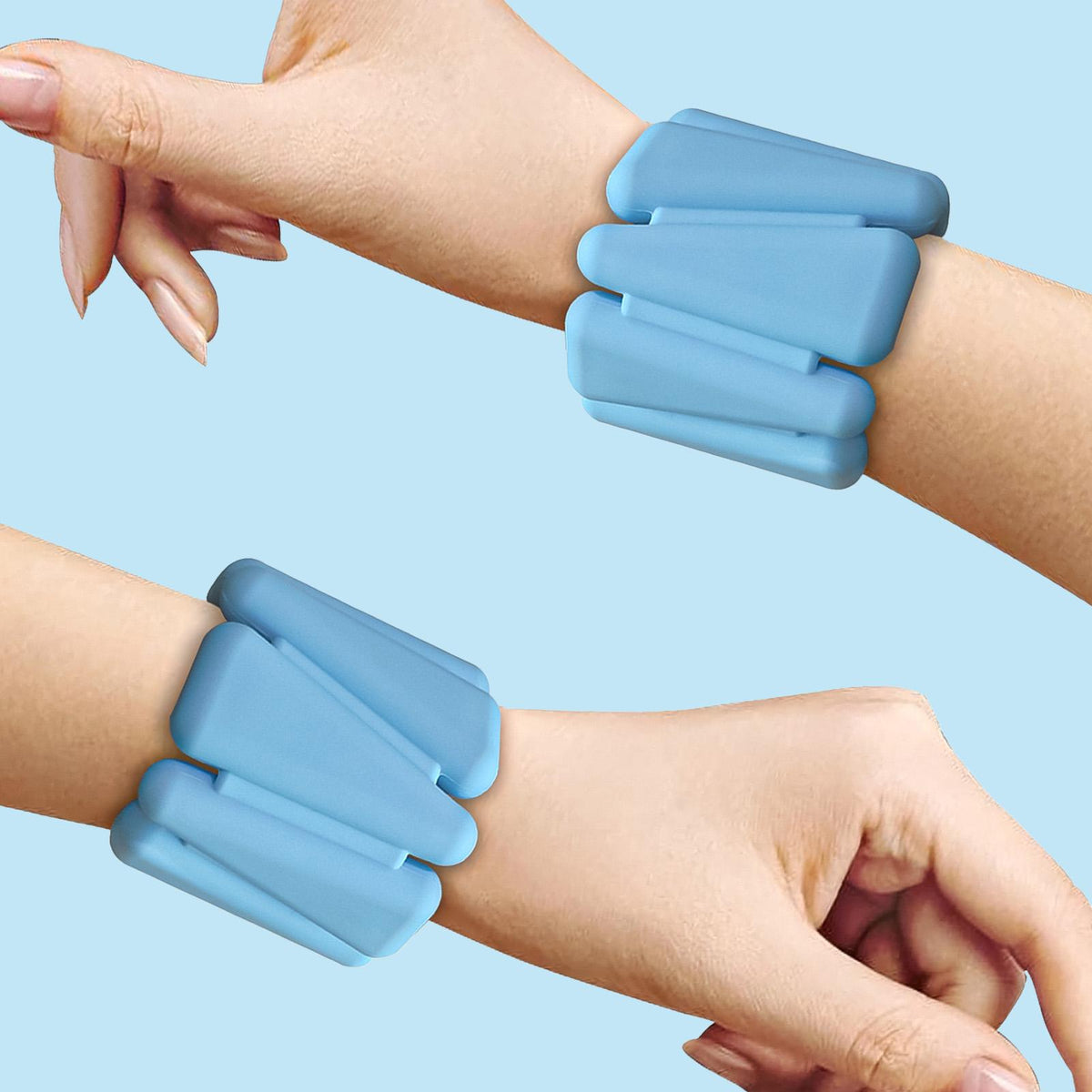 Bluelans 1 Pair 1800g Ankle Weights Wearable Waterproof Solid Color Silicone Wrist Strap Weight Bracelet for Workout Yoga