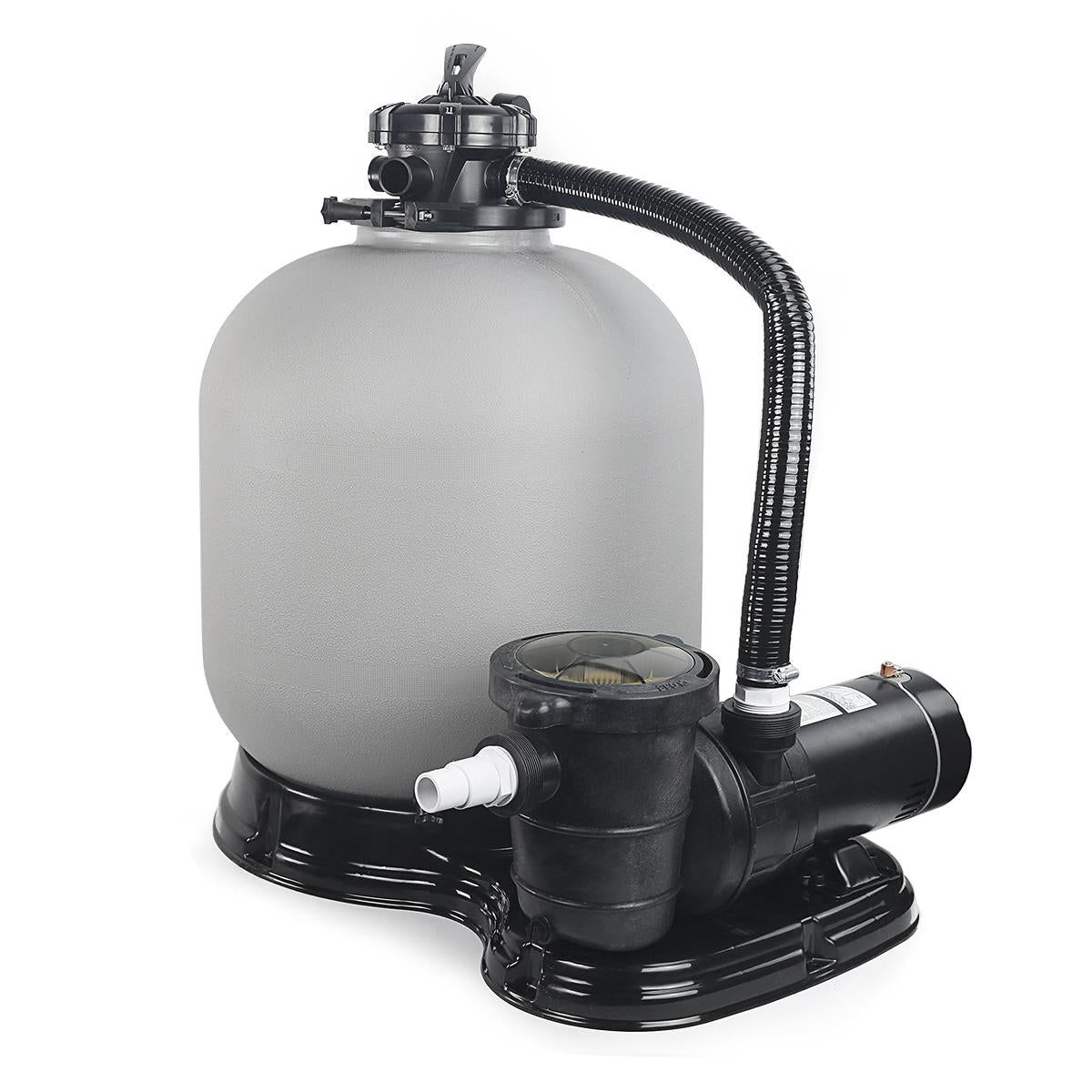 xtremepowerus 1.5hp aboveground pool pump with 19" inch 4500gph sand filter system multi-port filter set
