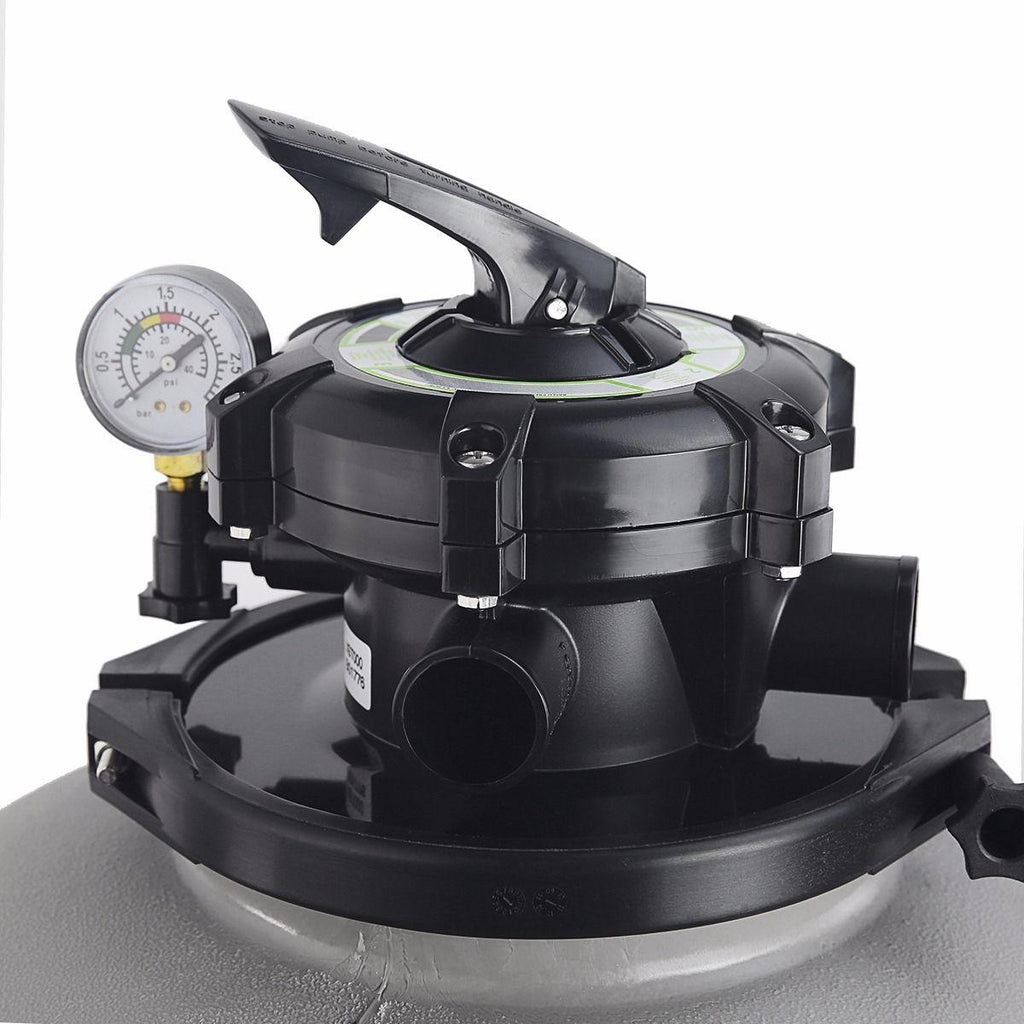 xtremepowerus 1.5hp aboveground pool pump with 19" inch 4500gph sand filter system multi-port filter set