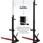 ANYSUN Adjustable Barbell Rack Max Load 550LBS Multi-Function Dipping Station Squat Stand Home Gym Fitness Weight Bench Press Stand