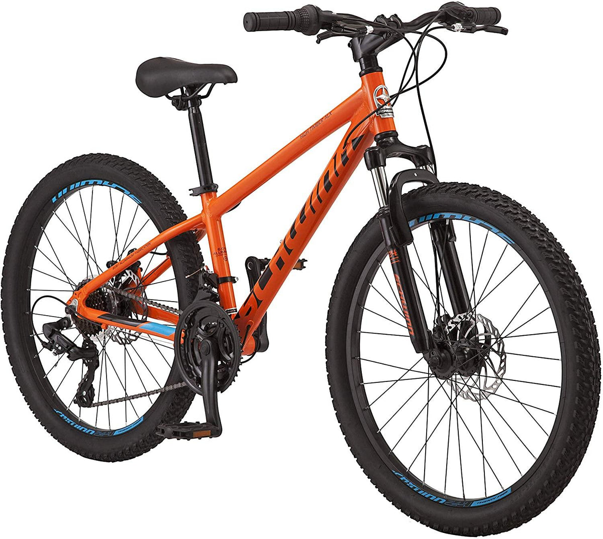 Schwinn High Timber ALX Youth/Adult Mountain Bike, Aluminum Frame and Disc Brakes, 24-Inch Wheels, 21-Speed, Orange