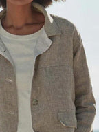 Pure Color Fashion Lapel Casual Long-sleeved Jacket