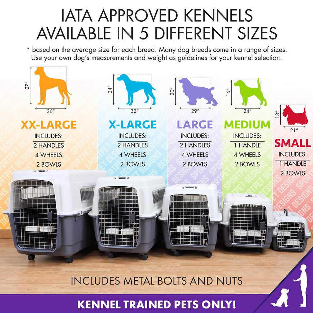 SportPet s Plastic Kennels Rolling Plastic Wire Door Travel Dog Crate