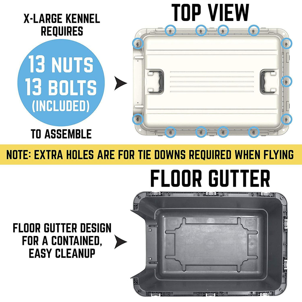 SportPet s Plastic Kennels Rolling Plastic Wire Door Travel Dog Crate