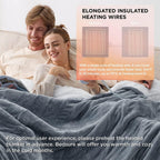 Bedsure Fleece Electric Blanket - Heated Blanket, 10 Heat Settings Heating Blanket with 10 Time Settings, 8hrs Timer Auto Shut Off, Dual Control (90×100 inches, Grey)