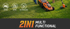 20V 13 Inch Electric Lawn Mower and 12 Inch Cordless Weed Wacker and 600CFM Cordless Leaf Blower Combo, Cordless Lawn Mower Set with 2 x 4.0Ah &amp; 2 x 3.0Ah Batteries and Dual Chargers