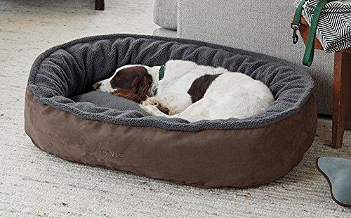 Orvis Comfortfill-eco Wraparound Dog Bed with Fce/Medium Dogs 40-60 Lbs, Mocha,