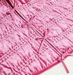 2 ANTHROPOLOGIE RORY VELVET KANTHA HEIRLOOM CHRISTMAS TREE SKIRT &amp; STOCPINK