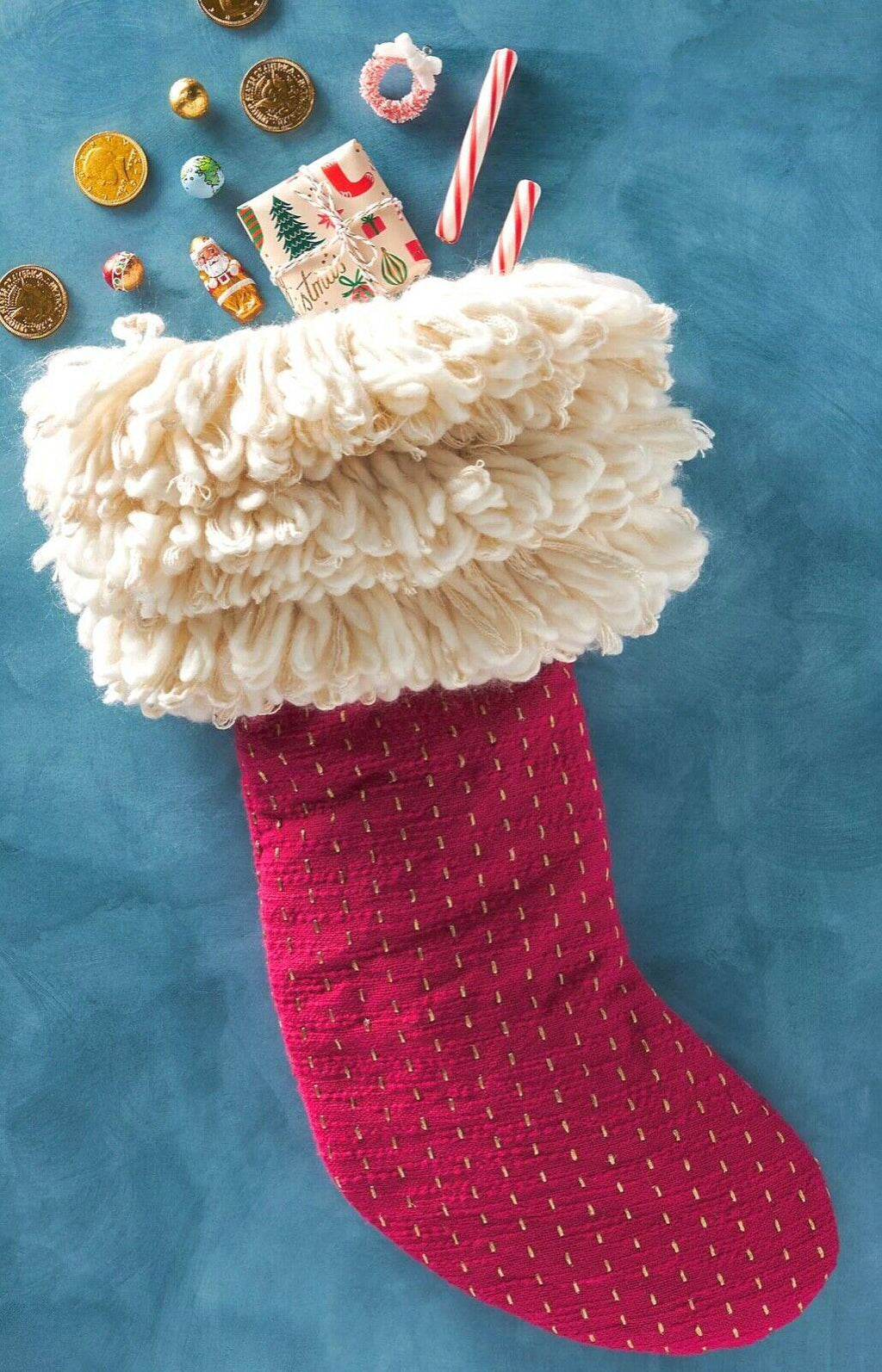 2 ANTHROPOLOGIE RORY VELVET KANTHA HEIRLOOM CHRISTMAS TREE SKIRT &amp; STOCPINK