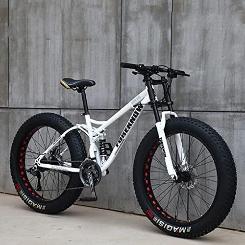 CHICAI High Carbon Steel Cross Country Bike 24/26-inch Adult Mountain Bike 21/24/27/30 Speed Bike Full Suspension Bike Equipped with Double Disc Brake Mountain Bike
