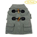 Pet Life Military Grey Rivited Wool Dog Coat X-Small - (8" Neck to Tail) - Pack of 10