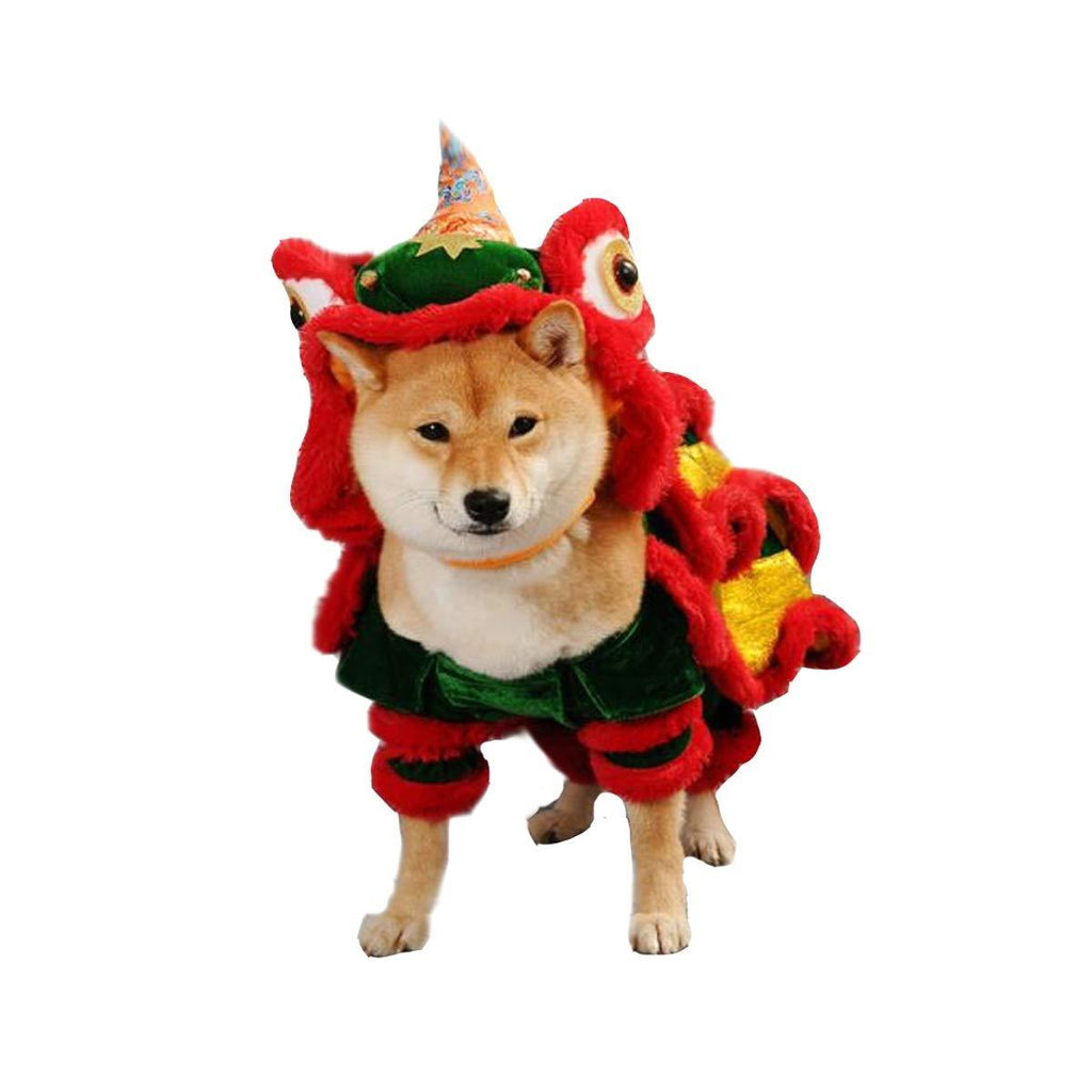 XIAOXIAN Dog Lion Dance Clothes Pet Dragon Dance Funny Little LarDog Teddy Year Cat Dog (Size : XS)
