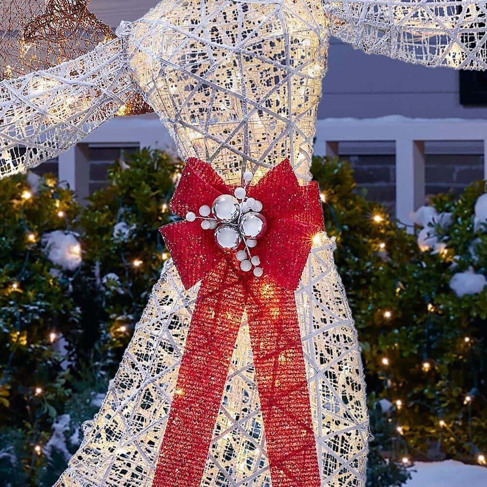 7.5 ft Warm White LED Angel with Star Holiday Yard Decoration