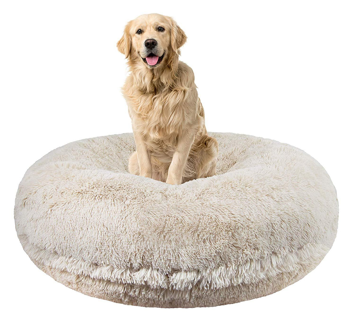 Bessie and Barnie Signature Blondie Luxury Shag Extra Plush  Fur Bagel Pet/Dog Bed (Multiple Sizes)