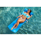 TRC Recreation Splash 1.25 Inch Thick Soft Foam Raft Lounger Swimming Pool Float Mattress with Headrest for Poolside, Lake, and