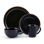 Hunter Black 16 Piece Dinnerware Set, Service for 4