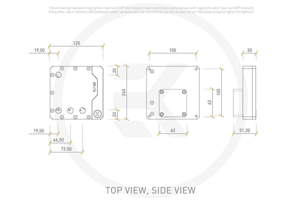 ekwb ek-quantum kinetic flt 120 pump/reservoir combo, ddc pwm, d-rgb, plexi