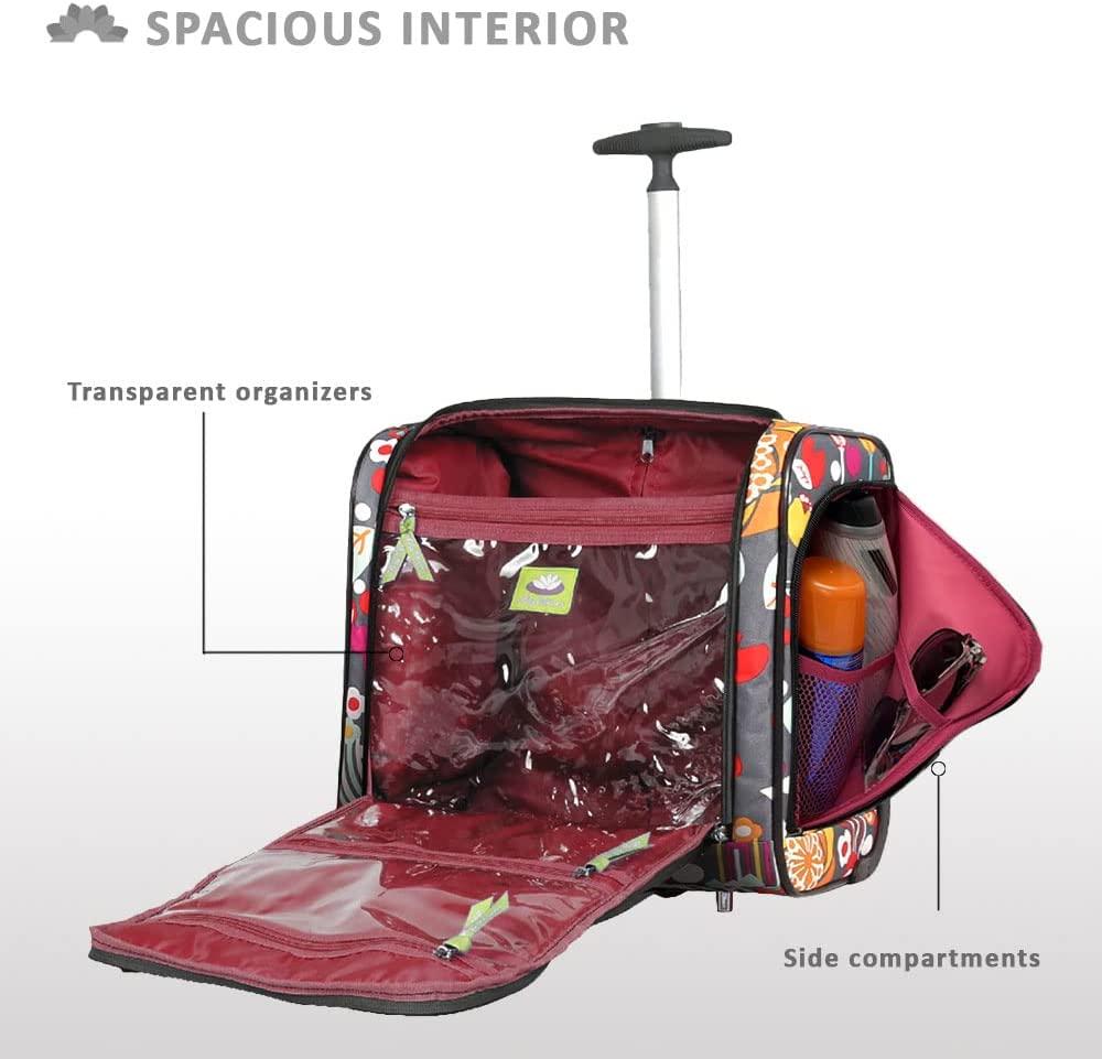 er 15 Inch Carry On - Weekender Overnight Business Travel Luggage - Lightweight 2- Rolling Wheels Suitcase - Under Seat Rolling Bag for Women (Bliss)