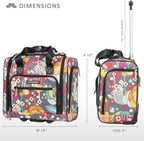 er 15 Inch Carry On - Weekender Overnight Business Travel Luggage - Lightweight 2- Rolling Wheels Suitcase - Under Seat Rolling Bag for Women (Bliss)