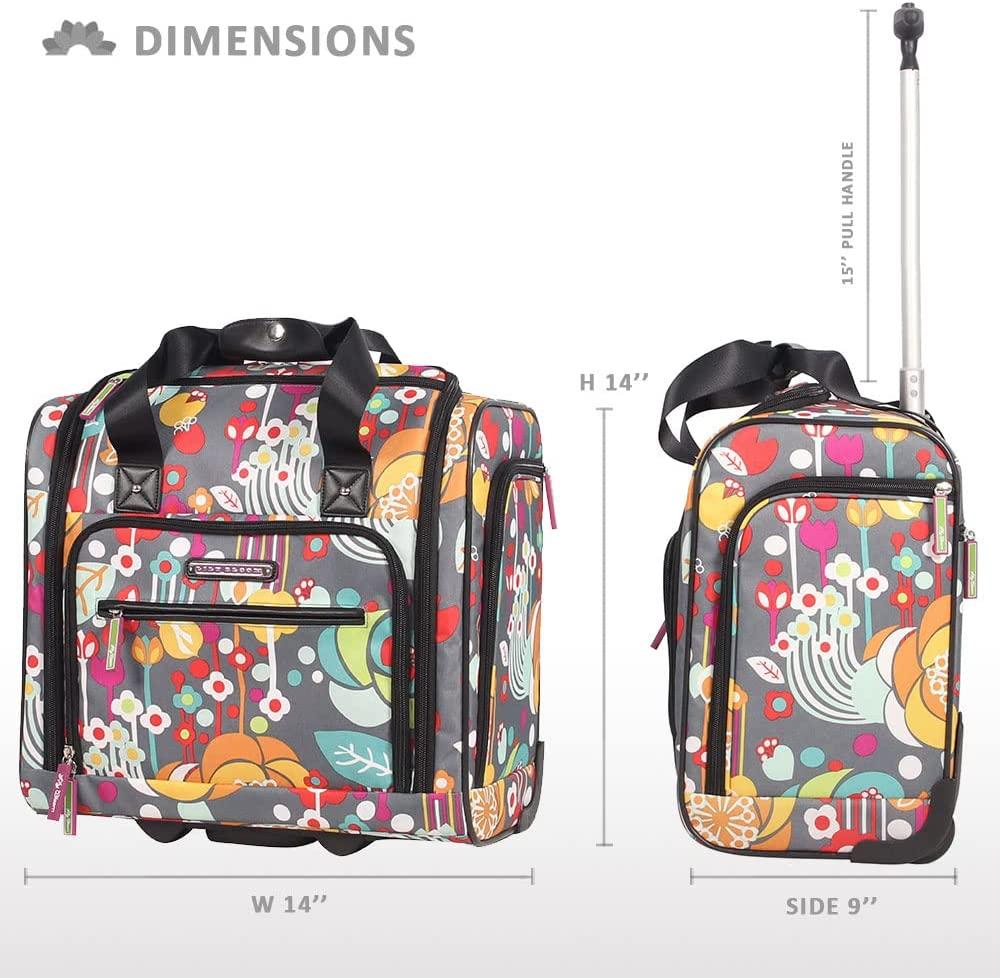 er 15 Inch Carry On - Weekender Overnight Business Travel Luggage - Lightweight 2- Rolling Wheels Suitcase - Under Seat Rolling Bag for Women (Bliss)