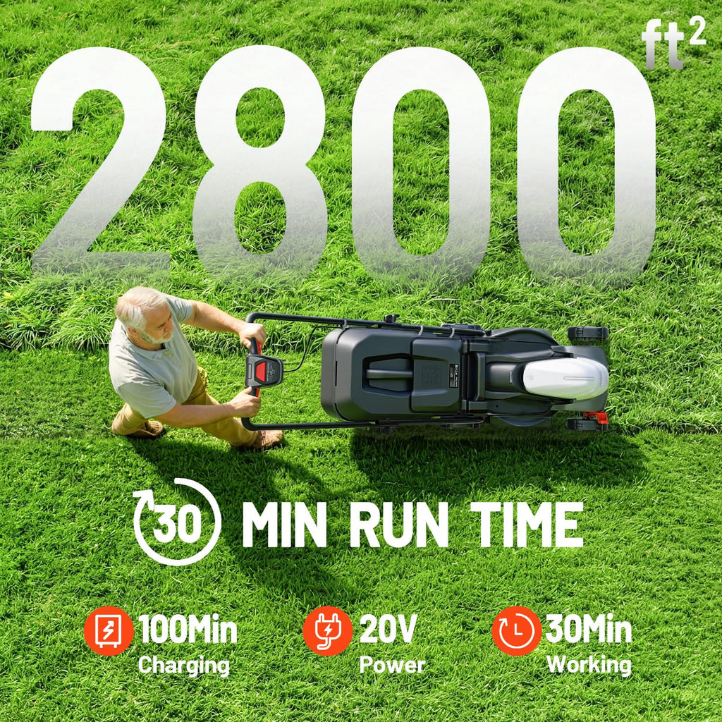 14 Inch Battery Lawn Mower, Lightweight Push Mower with 5.0Ah Battery, Easy-Start Cordless Grass Cutter for Small Yards