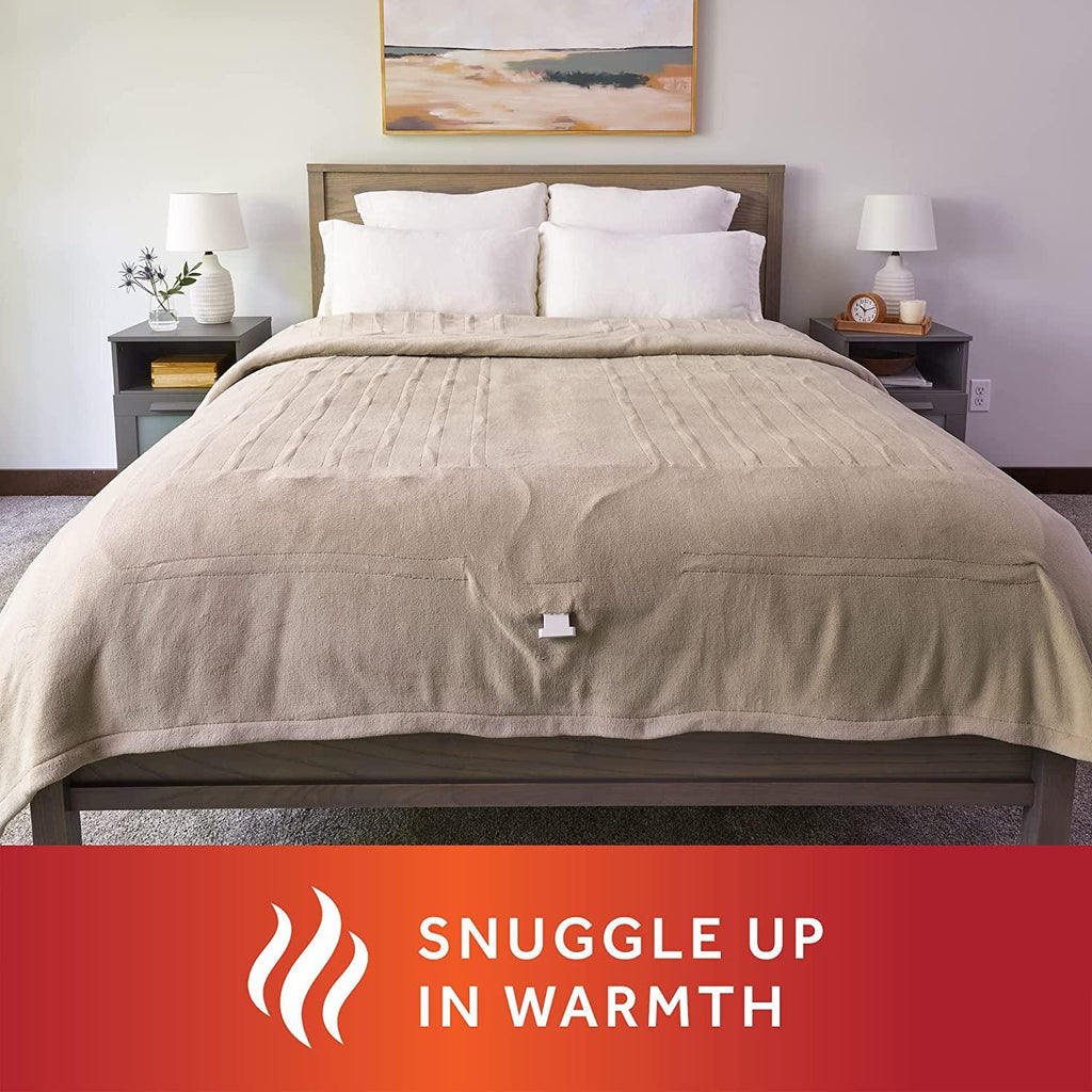 Royal Luxe Mushroom Heated Blanket - Queen