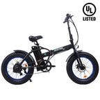20 In. Powerful Folding Electric Bicycle Fat Tire Alloy Frame 500W 36V/12.5AH Lithium Battery Ebike Rear Motor LED Display (Black) - UL Certified