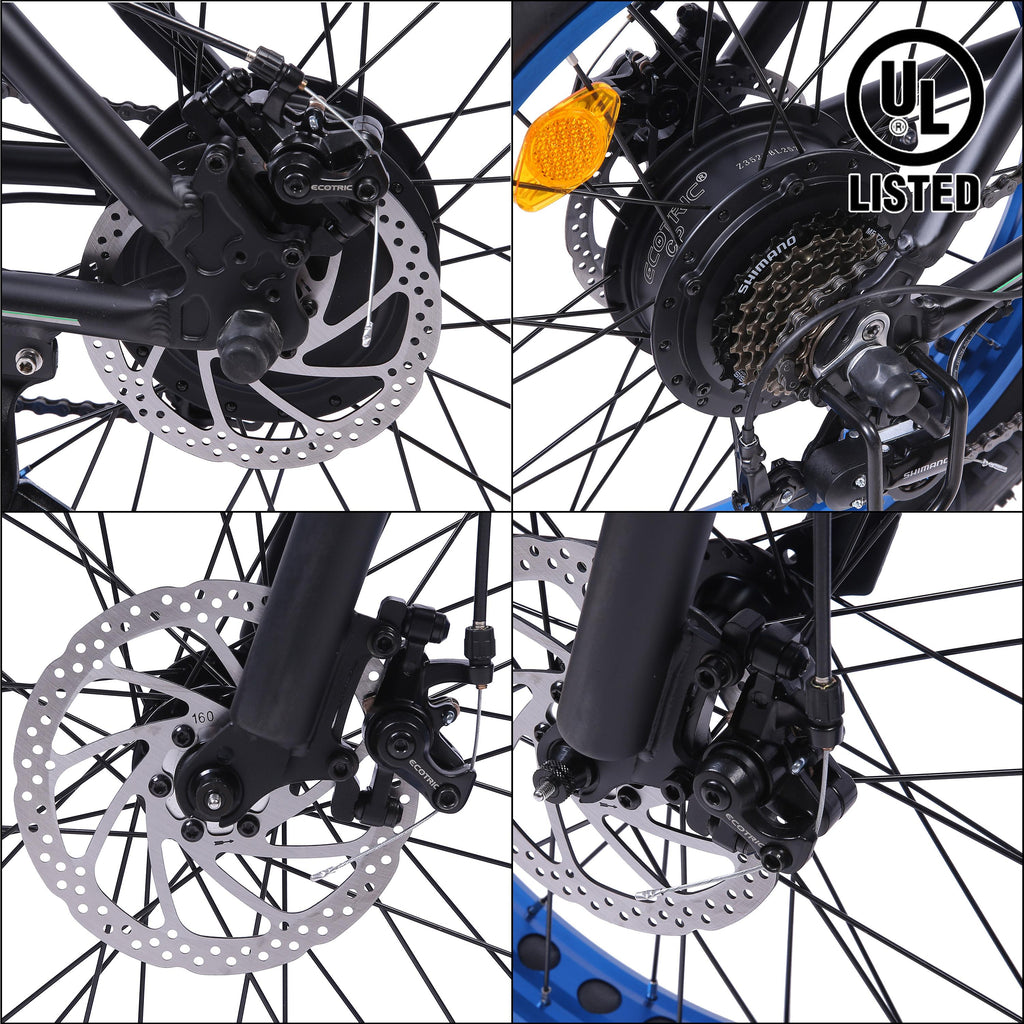 20 In. Powerful Folding Electric Bicycle Fat Tire Alloy Frame 500W 36V/12.5AH Lithium Battery Ebike Rear Motor LED Display (Black) - UL Certified