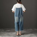 Summer Denim Pockets Wide Leg Casual Jumpsuits