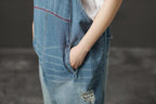 Summer Denim Pockets Wide Leg Casual Jumpsuits