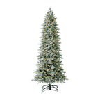 Evergreen Classics 7 Foot Pre-Lit Flocked Natural Pine Artificial Christmas Tree