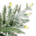 Evergreen Classics 7 Foot Pre-Lit Flocked Natural Pine Artificial Christmas Tree