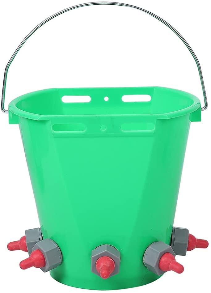 livestock milk feed bucket, sheep milk feeding bucket milk feed bucket rearing drinker lifting handle for cattle sheep livestock(five mouths)