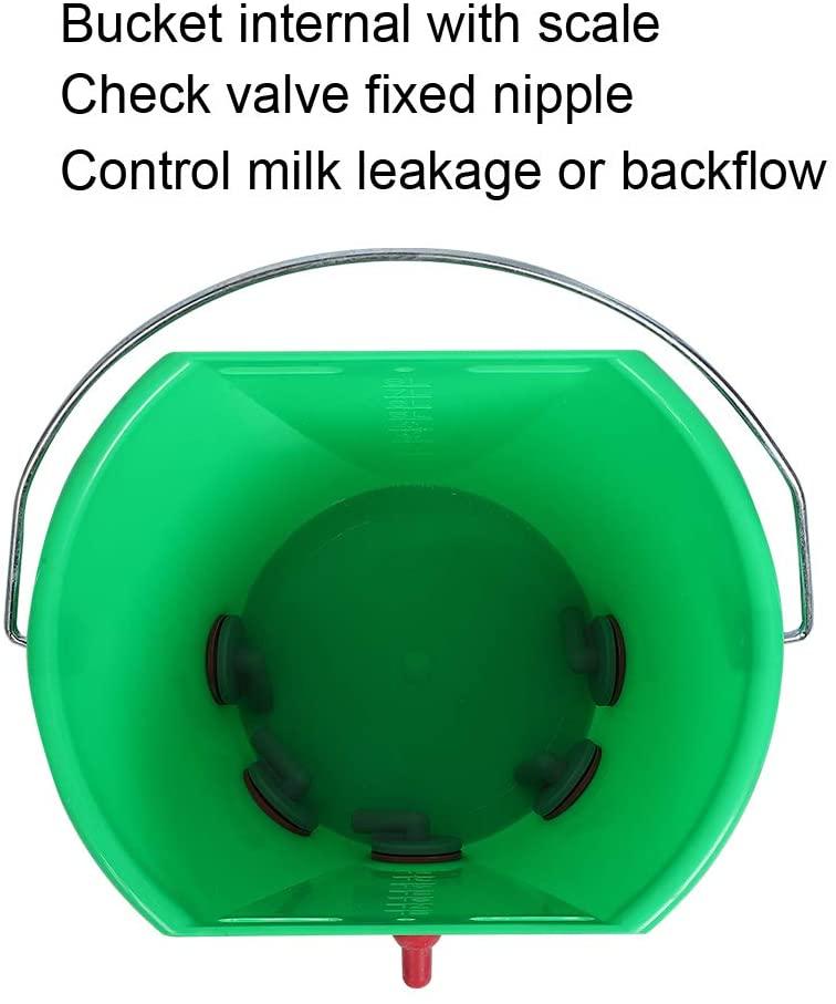 livestock milk feed bucket, sheep milk feeding bucket milk feed bucket rearing drinker lifting handle for cattle sheep livestock(five mouths)