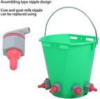 livestock milk feed bucket, sheep milk feeding bucket milk feed bucket rearing drinker lifting handle for cattle sheep livestock(five mouths)