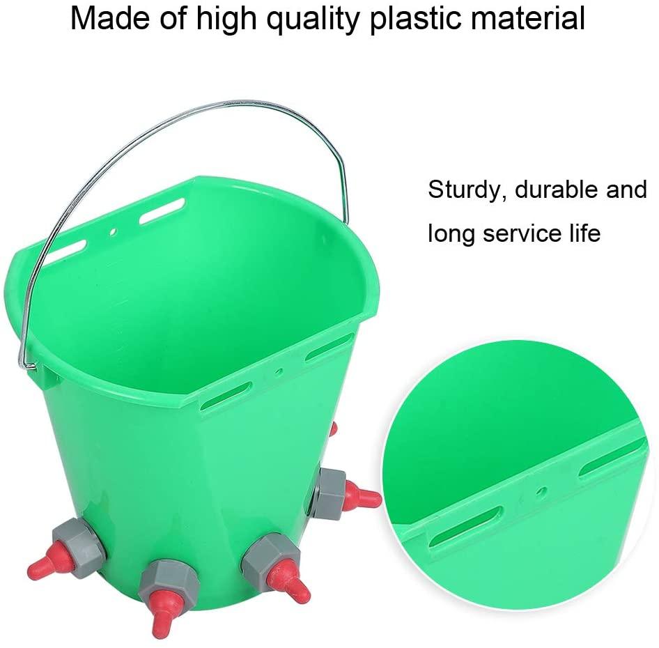 livestock milk feed bucket, sheep milk feeding bucket milk feed bucket rearing drinker lifting handle for cattle sheep livestock(five mouths)