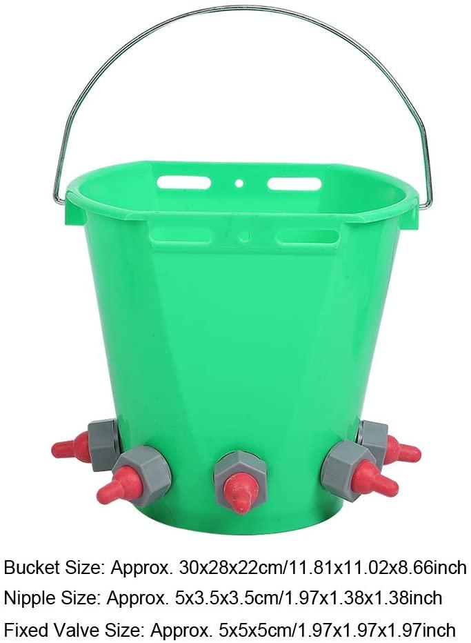 livestock milk feed bucket, sheep milk feeding bucket milk feed bucket rearing drinker lifting handle for cattle sheep livestock(five mouths)