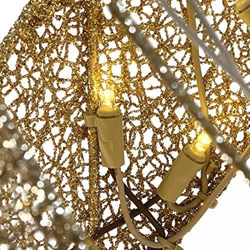 Set of 2 Lighted Gold Spiral Trees Outdoor Christmas Yard Decorations Sculpture Yard Art Holiday Winter Display