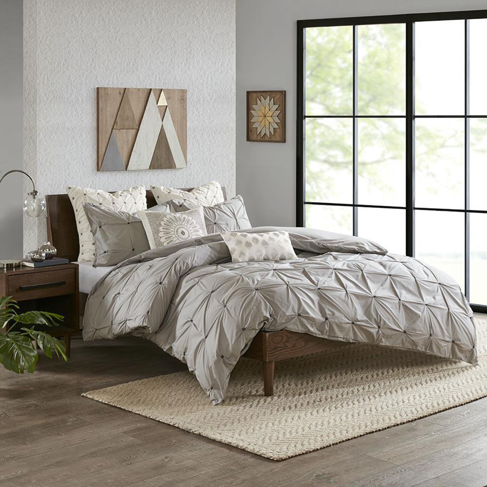 INK+IVY Masie 3 Piece Elastic Embroidered Cotton Comforter Set King/Cal King
