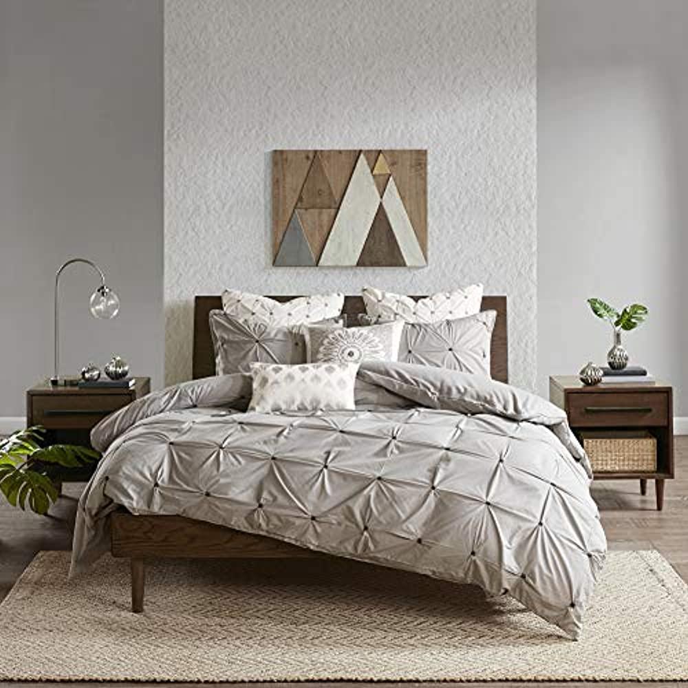 INK+IVY Masie 3 Piece Elastic Embroidered Cotton Comforter Set King/Cal King
