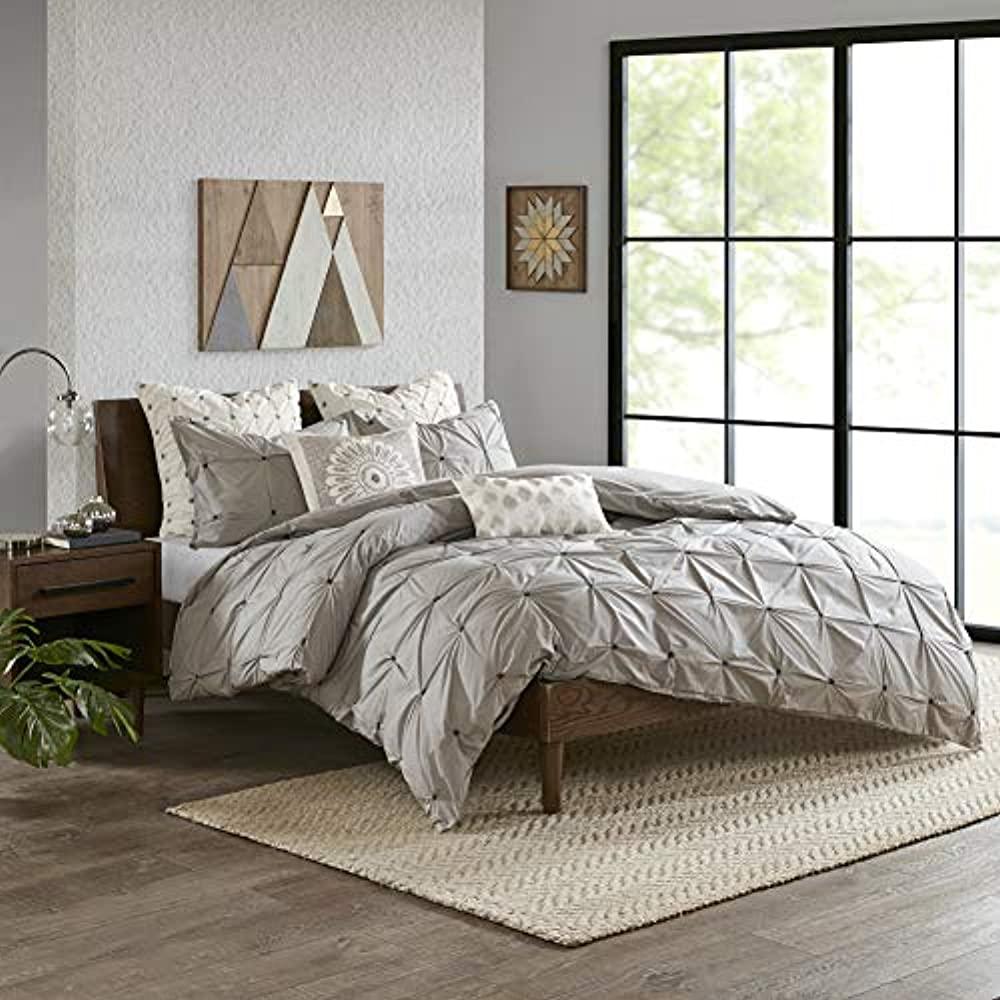 INK+IVY Masie 3 Piece Elastic Embroidered Cotton Comforter Set King/Cal King