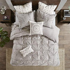 INK+IVY Masie 3 Piece Elastic Embroidered Cotton Comforter Set King/Cal King