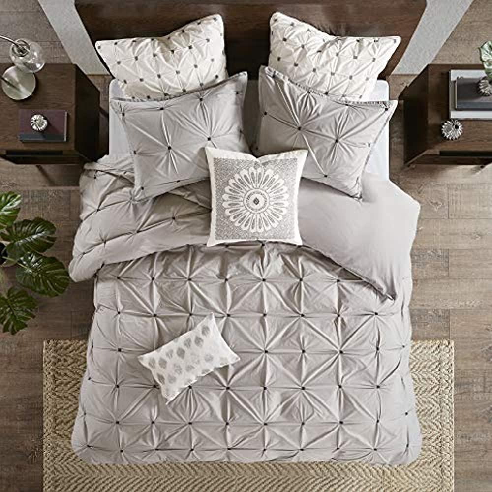 INK+IVY Masie 3 Piece Elastic Embroidered Cotton Comforter Set King/Cal King