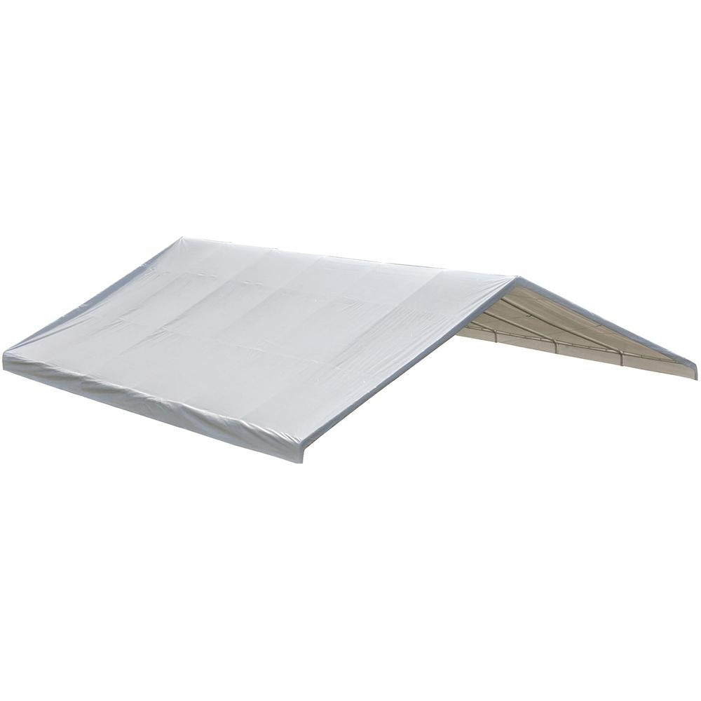 30 ft. W x 40 ft. D Ultra Max Fixed-Leg Canopy with White Waterproof, Fire-Rated Replacement Cover for 2-3/8 in. Frame