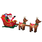12.5' Inflatable Santa in Sleigh with Reindeer Outdoor Christmas Decor