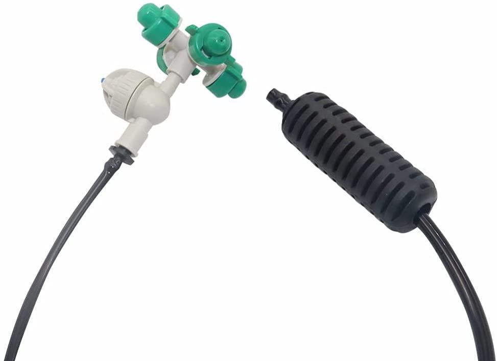 WSSBK 10 Sets Fogger Cross Misting Hanging Sprinkler Kits Mist Water Sprayer for Garden Greenhouse Irrigation 1/4'' Hose Accessories