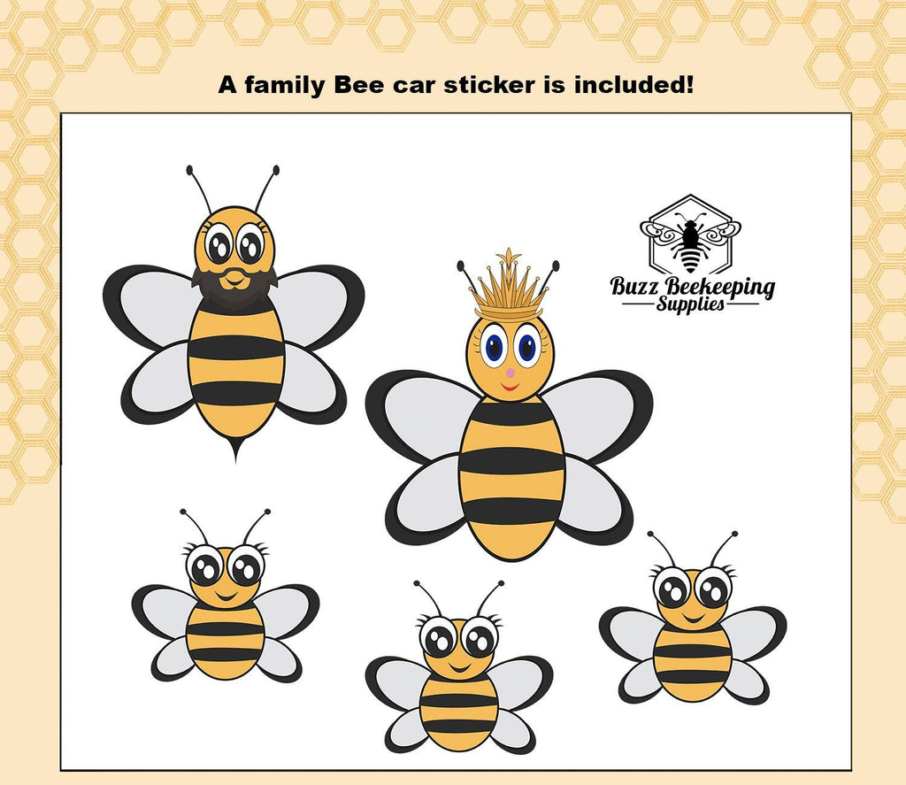 ventilated beekeeping suit and bee family stickers - ykk metal zippers - men &amp; women - total protection - self-supporting round veil for beekeepers - easily take on &amp; off - 8 pockets (x-large)