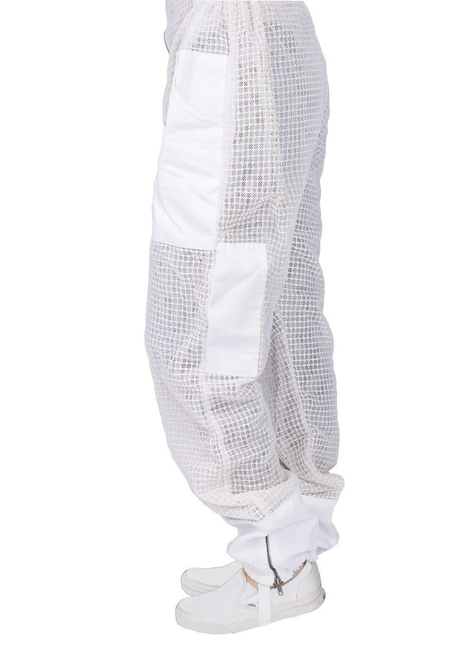 ventilated beekeeping suit and bee family stickers - ykk metal zippers - men &amp; women - total protection - self-supporting round veil for beekeepers - easily take on &amp; off - 8 pockets (x-large)